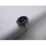 An 18 ct Royal Blue Sapphire & Diamond Ring,