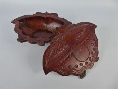 A Chinese Antique Wood Carved Trinket Box