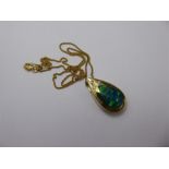 A 14ct Yellow Gold Opal and Diamond Pendant