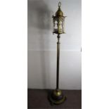A Victorian Brass Moorish Telescopic Brass Floor Lamp