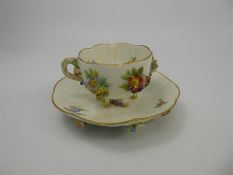 An Antique Meissen Coffee Can and Saucer