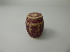 A Georgian Barrel-Shaped Carved Bone Nutmeg Grater