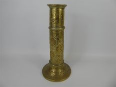 An Islamic Qajar Brass Torch/Candle Stand