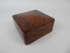 A Vintage Square Burr Walnut Cigarette Box