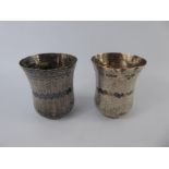 A Pair of Persian Silver Beakers