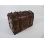 A Victorian Burr Walnut Domed Tea Caddy/Stationary Box