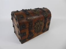 A Victorian Burr Walnut Domed Tea Caddy/Stationary Box