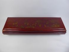 A Chinese Antique Red-Painted Rectangular Scroll Box