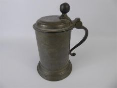 An Early 19th Century Quart Pewter Tankard