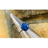 A Vivid Blue to Purple Art Deco-Style 9.15ct Colour-Change Natural Ceylon Sapphire and Diamond Ring