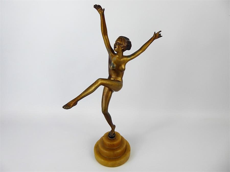 Style of C.J.R Colinet (1880-1950) Gilt Bronze Study of a Feminine Nude