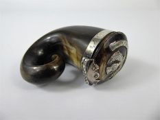 An Antique Scottish Ram's Horn Snuff Mull