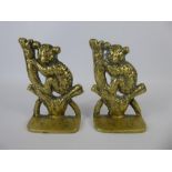 Australian Interest; A Pair of Vintage Brass Koala Bear Book Ends