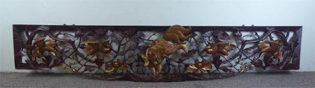 A 19th Century Chinese Wall/Bed Panel