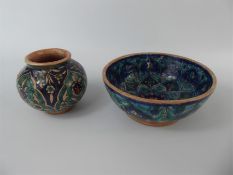 A Palestinian Stoneware Pot and Bowl
