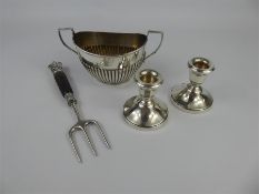 A Silver Twin-Handled Sugar Bowl