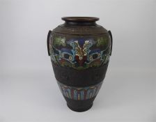 A 19th Century Japanese Champleve Enamel Vase