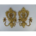 Two Gilt Brass Wall Sconces.