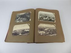 A Leather-Bound Book of Early 20th Century Postcards