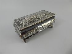 A Silver Embossed Trinket Jewellery Box