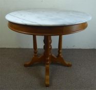 A Chinese White Marble Topped Circular Breakfast Table