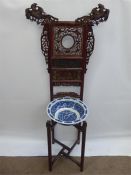 A Chinese Early 20th Century Hard Wood Wash Stand