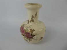 A Doultons Vase, hand painted with roses, approx 18 cms.
