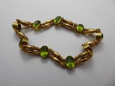 Antique 15ct Yellow Gold and Peridot Bracelet