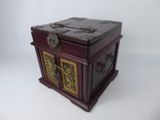 A Late 19th Century Chinese Antique Wood Carved Jewellery Box.