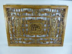 A Chinese Circa 1900 Carved Window Panel