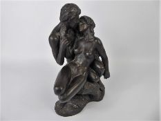 A Vintage Heredities Cold Cast Resin Bronze of Nude Figures