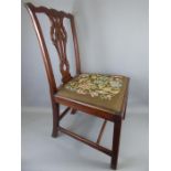 A Pair of Antique Mahogany Chippendale-Period Side Chairs