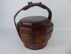 A Chinese Red-Painted Storage Vessel