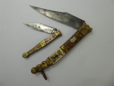 Two Antique Spanish Navaja Folding Pocket Knives