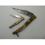 Two Antique Spanish Navaja Folding Pocket Knives