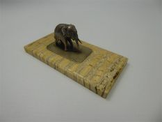 A Silver Metal Elephant Paperweight