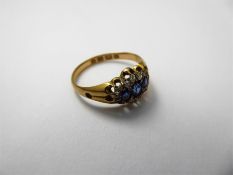 An Antique 18 ct Yellow Gold Sapphire and Diamond Ring