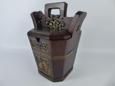 A Chinese Antique Wood Carved Storage Vessel