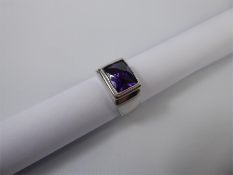 A Silver and Amethyst Ring