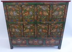 A Late 19th Century Tibetan Pine Painted Food Chest.