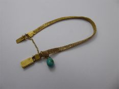 An Antique 18ct Braided Gold and Turquoise Bracelet.