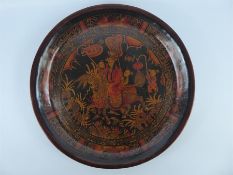 A Chinese Circular Wooden Tray