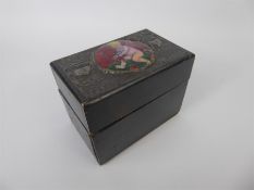 A Vintage Wooden Playing Card Box