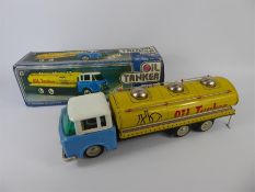 A Vintage MF-201 Friction Tin Toy Oil Tanker