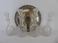 Two Pairs of 19th Century Cut Glass Decanters