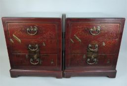A Pair of Chinese Bedside Cabinets