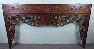 An Antique Hardwood Decorative Carved Wall Panel/Bed Head.