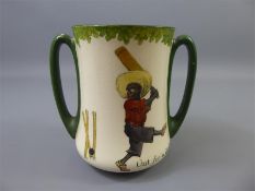 A Royal Doulton Ceramic Double Handled "All Black Team Cricketer" Mug