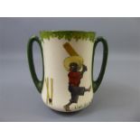 A Royal Doulton Ceramic Double Handled "All Black Team Cricketer" Mug