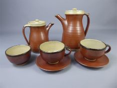 Geoffrey Whiting (1919-1979) Avoncroft Red Glazed Coffee Set